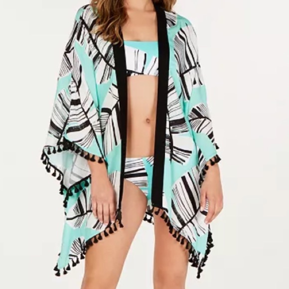 NWOT Trina Turk Copacabana Kimono Swim Cover-up ~ in Lagoon - Picture 1 of 16